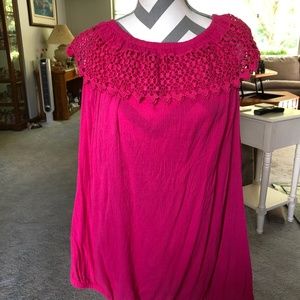Lane Bryant Sz 22/24 Pink Tank Top Lace pattern